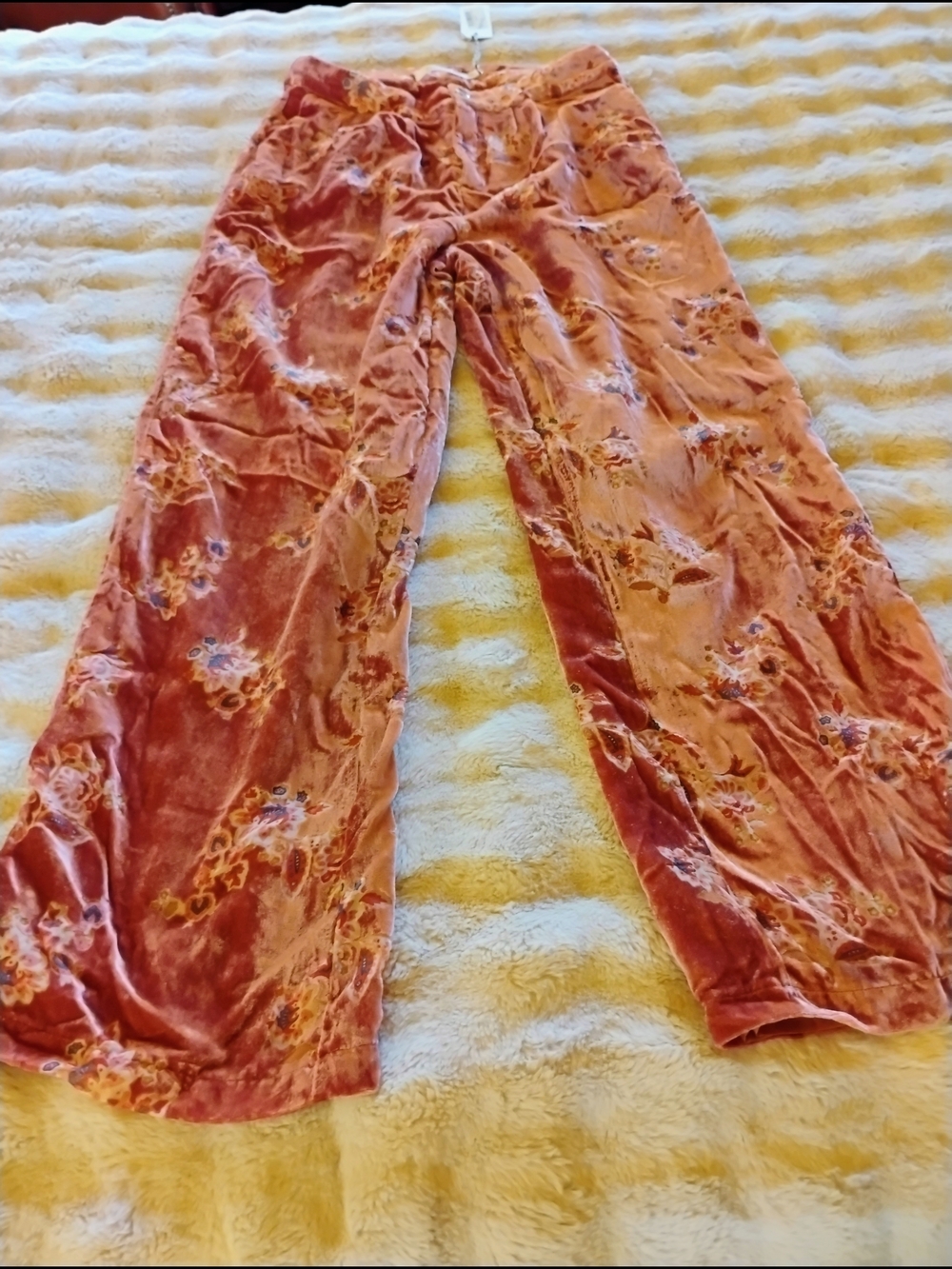 Ellison Coral Floral Velvet Pants